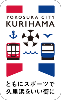 A graphic of umbrella marker. two trains, red and blue, soccer ball in the middle printed.