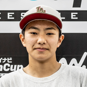 Kaede Ozawa, young BMX Freestyle Park rider from Motosu, Gifu, born on Sep 7, 2007, showcasing talent at Mynavi Japan Cup 2024.